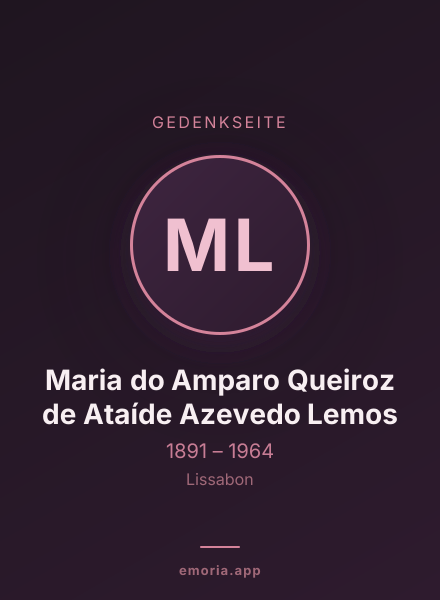 Gedenkportrait von Maria do Amparo Queiroz de Ataíde Azevedo Lemos