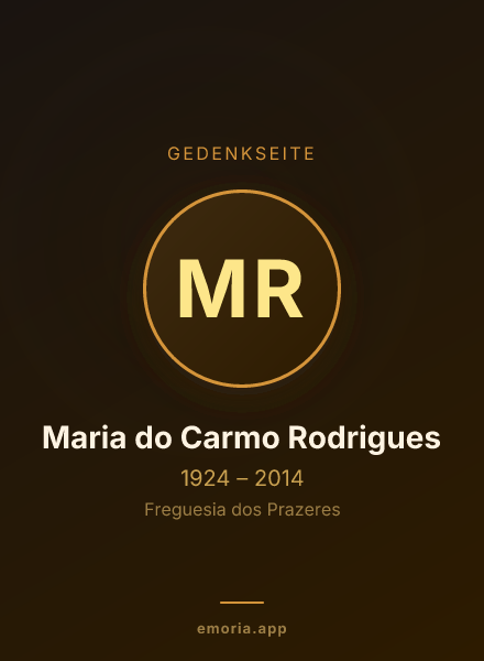 Gedenkportrait von Maria do Carmo Rodrigues