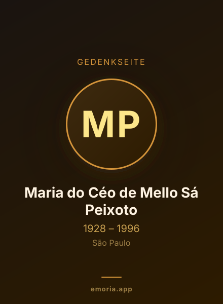 Gedenkportrait von Maria do Céo de Mello Sá Peixoto