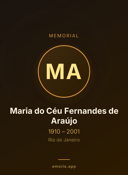 Memorial portrait of Maria do Céu Fernandes de Araújo