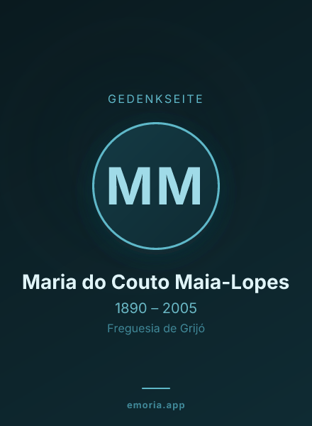 Gedenkportrait von Maria do Couto Maia-Lopes