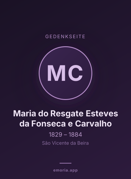Gedenkportrait von Maria do Resgate Esteves da Fonseca e Carvalho