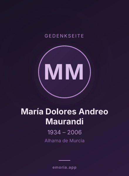 Gedenkportrait von María Dolores Andreo Maurandi