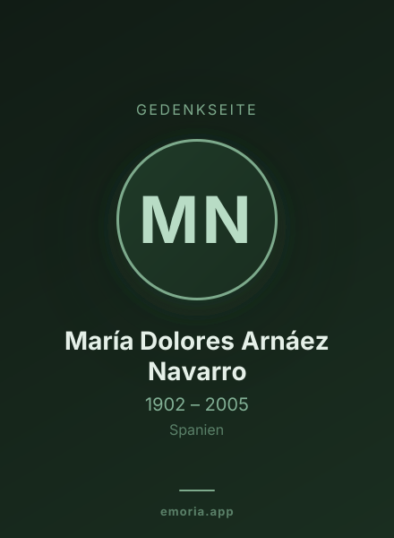 Gedenkportrait von María Dolores Arnáez Navarro