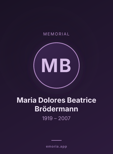 Memorial portrait of Maria Dolores Beatrice Brödermann