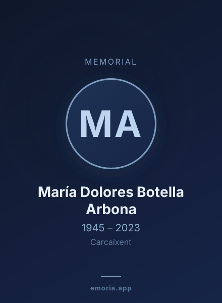 Memorial portrait of María Dolores Botella Arbona