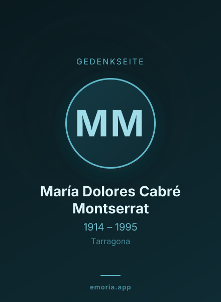 Gedenkportrait von María Dolores Cabré Montserrat