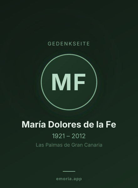Gedenkportrait von María Dolores de la Fe