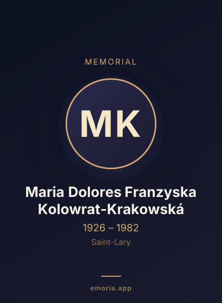 Memorial portrait of Maria Dolores Franzyska Kolowrat-Krakowská