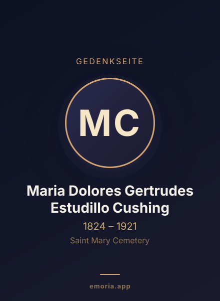 Gedenkportrait von Maria Dolores Gertrudes Estudillo Cushing