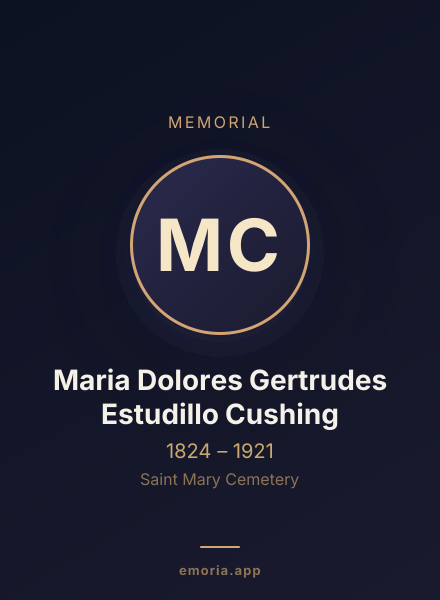 Memorial portrait of Maria Dolores Gertrudes Estudillo Cushing