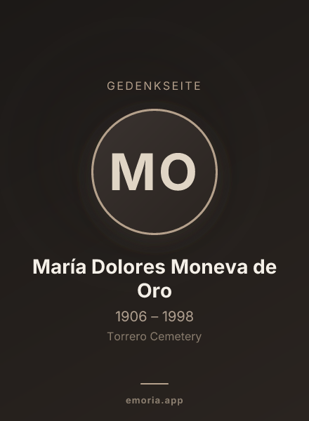 Gedenkportrait von María Dolores Moneva de Oro