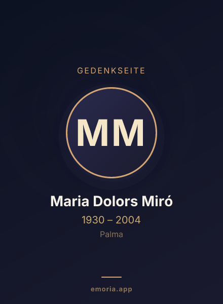 Gedenkportrait von Maria Dolors Miró