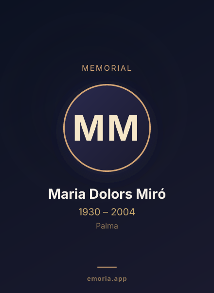 Memorial portrait of Maria Dolors Miró