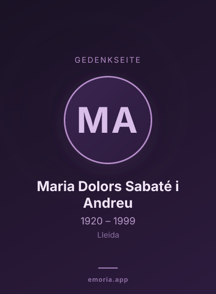 Gedenkportrait von Maria Dolors Sabaté i Andreu