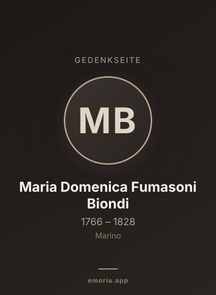 Gedenkportrait von Maria Domenica Fumasoni Biondi