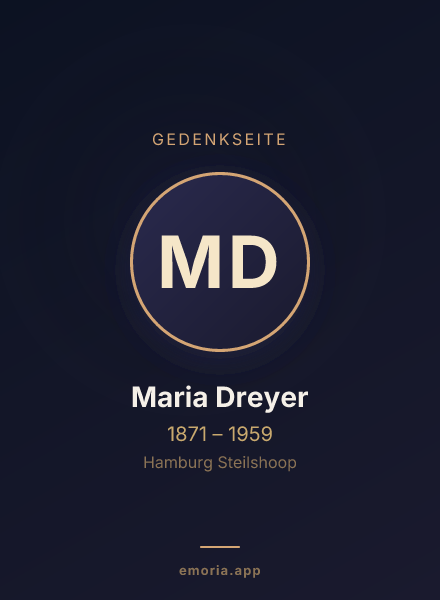 Gedenkportrait von Maria Dreyer