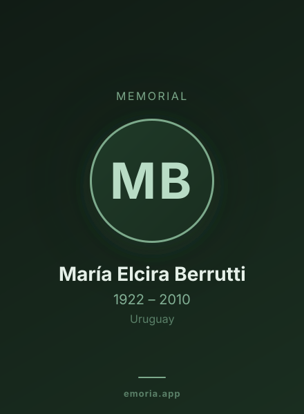 Memorial portrait of María Elcira Berrutti