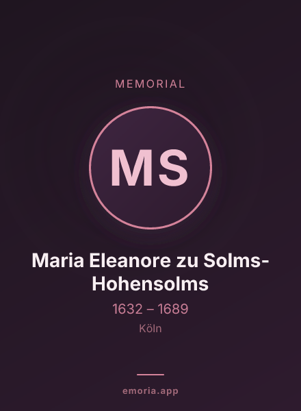 Memorial portrait of Maria Eleanore zu Solms-Hohensolms