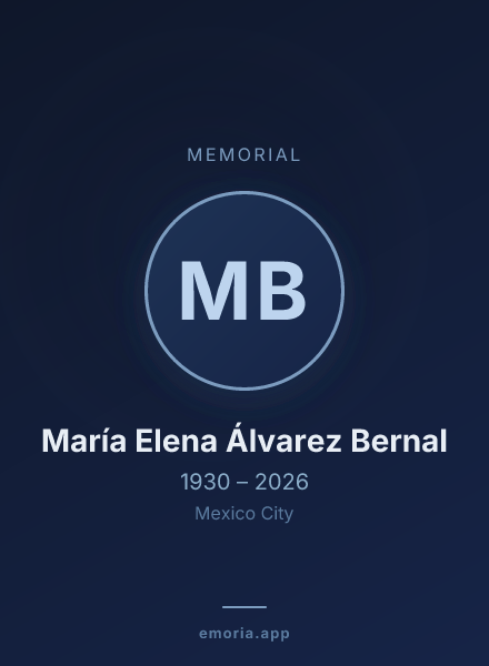 Memorial portrait of María Elena Álvarez Bernal