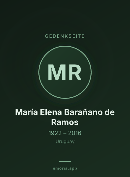 Gedenkportrait von María Elena Barañano de Ramos