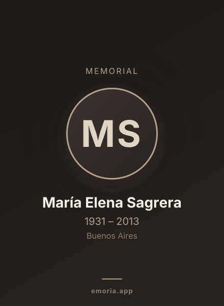 Memorial portrait of María Elena Sagrera
