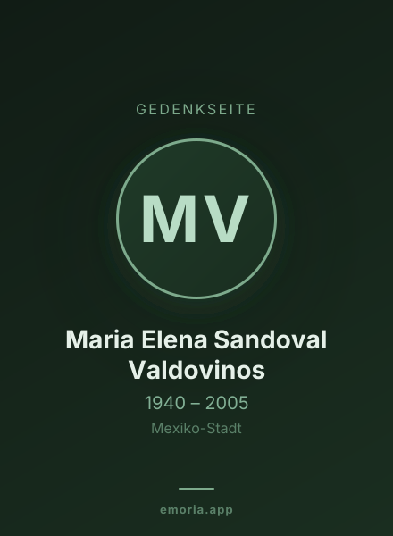Gedenkportrait von Maria Elena Sandoval Valdovinos