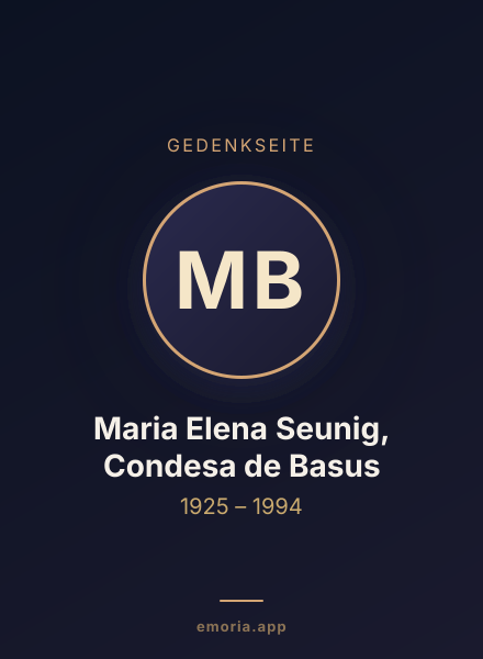 Gedenkportrait von Maria Elena Seunig, Condesa de Basus
