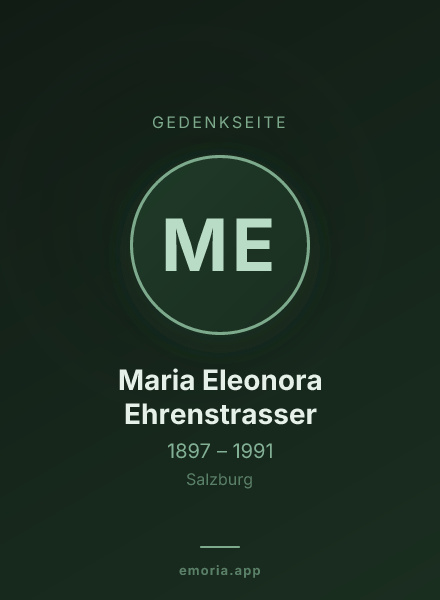 Gedenkportrait von Maria Eleonora Ehrenstrasser