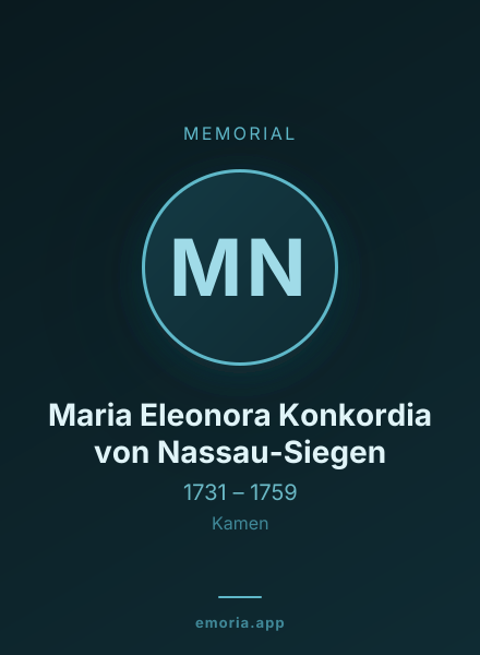 Memorial portrait of Maria Eleonora Konkordia von Nassau-Siegen