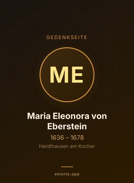 Gedenkportrait von Maria Eleonora von Eberstein