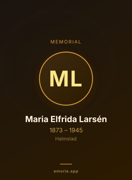 Memorial portrait of Maria Elfrida Larsén