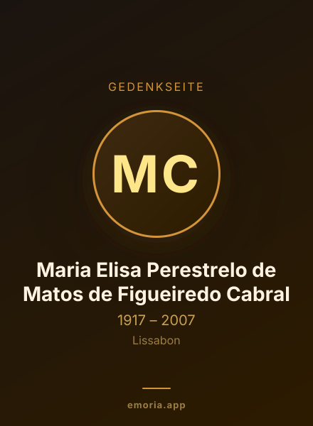 Gedenkportrait von Maria Elisa Perestrelo de Matos de Figueiredo Cabral