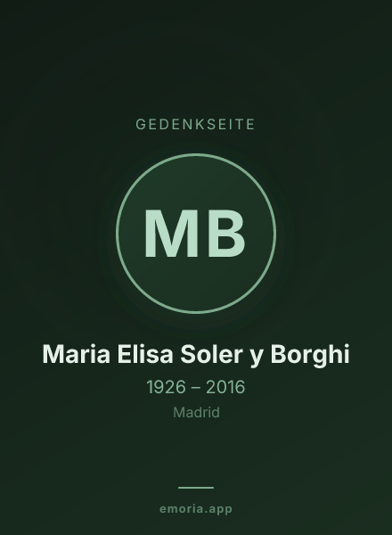 Gedenkportrait von Maria Elisa Soler y Borghi