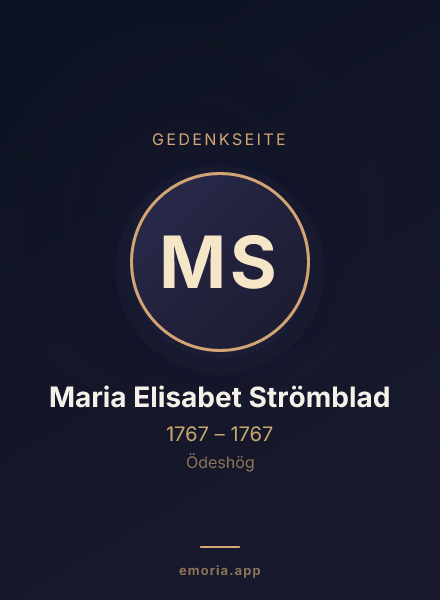 Gedenkportrait von Maria Elisabet Strömblad