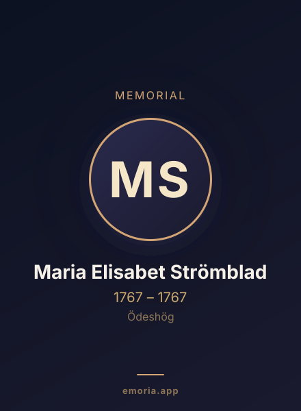 Memorial portrait of Maria Elisabet Strömblad