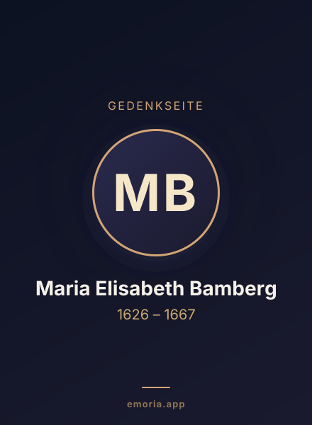 Gedenkportrait von Maria Elisabeth Bamberg