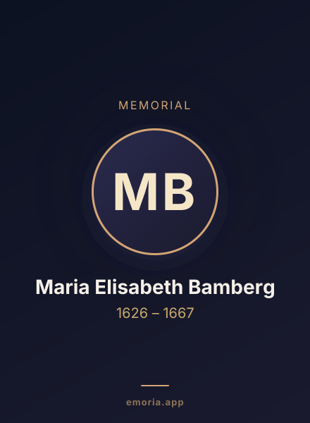 Memorial portrait of Maria Elisabeth Bamberg