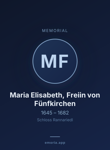 Memorial portrait of Maria Elisabeth, Freiin von Fünfkirchen