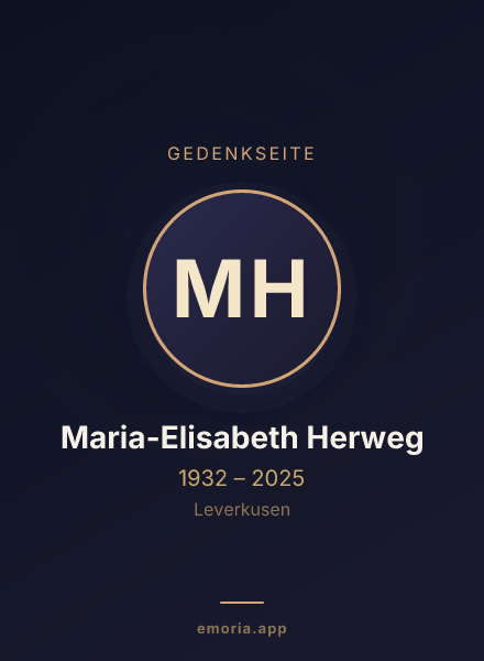 Gedenkportrait von Maria-Elisabeth Herweg