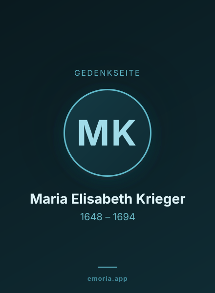 Gedenkportrait von Maria Elisabeth Krieger