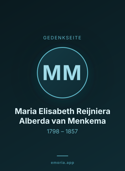 Gedenkportrait von Maria Elisabeth Reijniera Alberda van Menkema