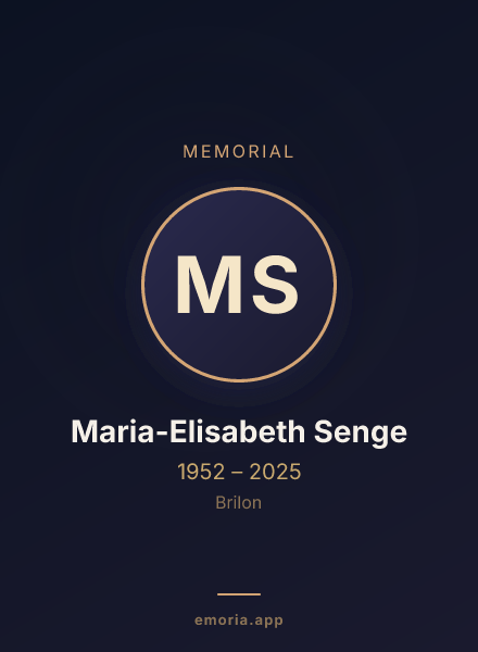 Memorial portrait of Maria-Elisabeth Senge