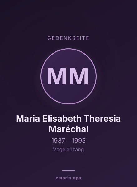 Gedenkportrait von Maria Elisabeth Theresia Maréchal