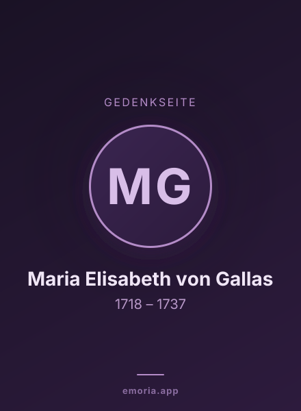 Gedenkportrait von Maria Elisabeth von Gallas