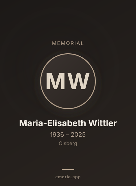 Memorial portrait of Maria-Elisabeth Wittler