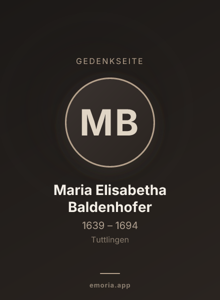 Gedenkportrait von Maria Elisabetha Baldenhofer