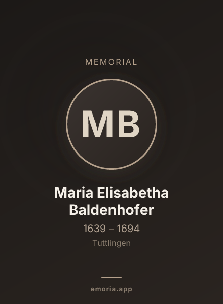Memorial portrait of Maria Elisabetha Baldenhofer