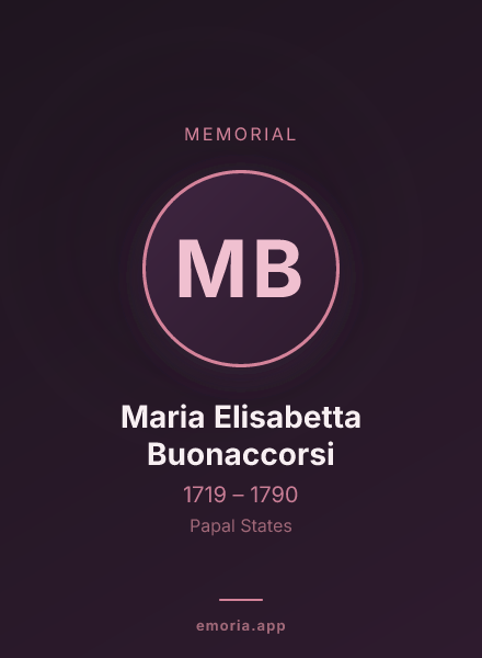 Memorial portrait of Maria Elisabetta Buonaccorsi