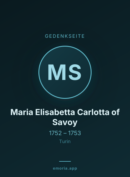 Gedenkportrait von Maria Elisabetta Carlotta of Savoy